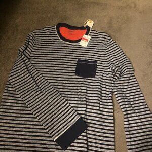 Long Sleeved navy and gray shirt